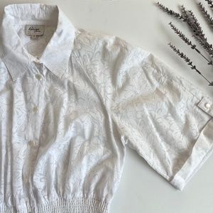 Beige by eci White Floral Blouse